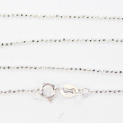 Chain Necklaces 1pc 16/18" 925 Sterling Silver  Ball Chain/Bead Chain Jewellery Necklace,1 mm chain, 16/18Inches, 5mm Ring clasp