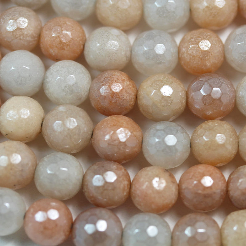 Pink Aventurine, 8mm Faceted Round, AB coated, Mystic Coated Gemstone Strand, hole 1mm,15.5 inch ,about 50beads