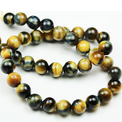 Tiger eye, 8mm Blue/Gold  Gemstone Strand,One full strand, hole 1mm, about 50beads