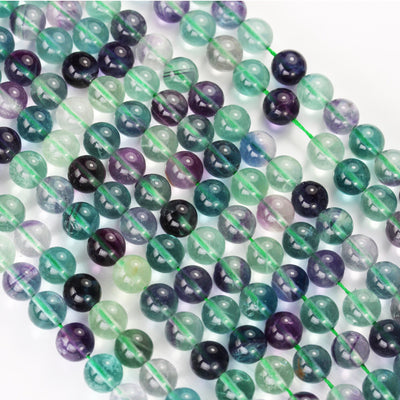 Grade A Natural Fluorite, 8mm Natural Round Gemstone Strand, 15.5inch , hole 1mm, about 50beads