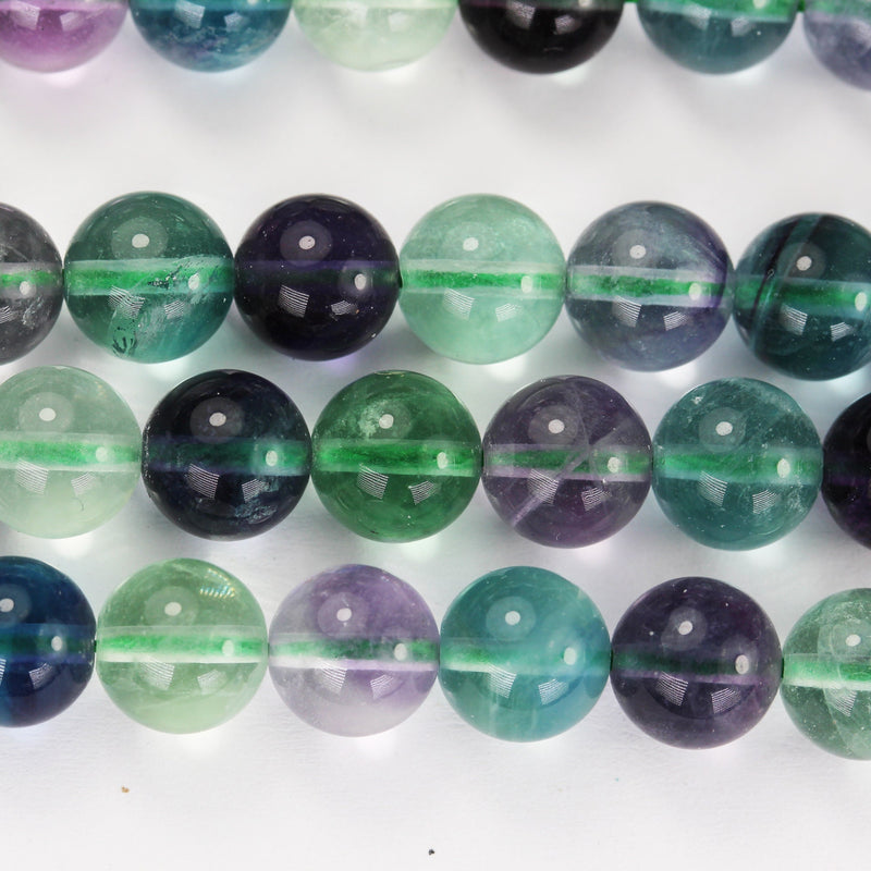 Grade A Natural Fluorite, 8mm Natural Round Gemstone Strand, 15.5inch , hole 1mm, about 50beads