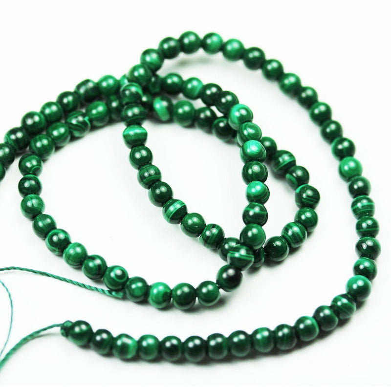 Natural Malachite gemstone beads, 4mm round, 15.5 inch, 0.6mm hole, About 110 beads