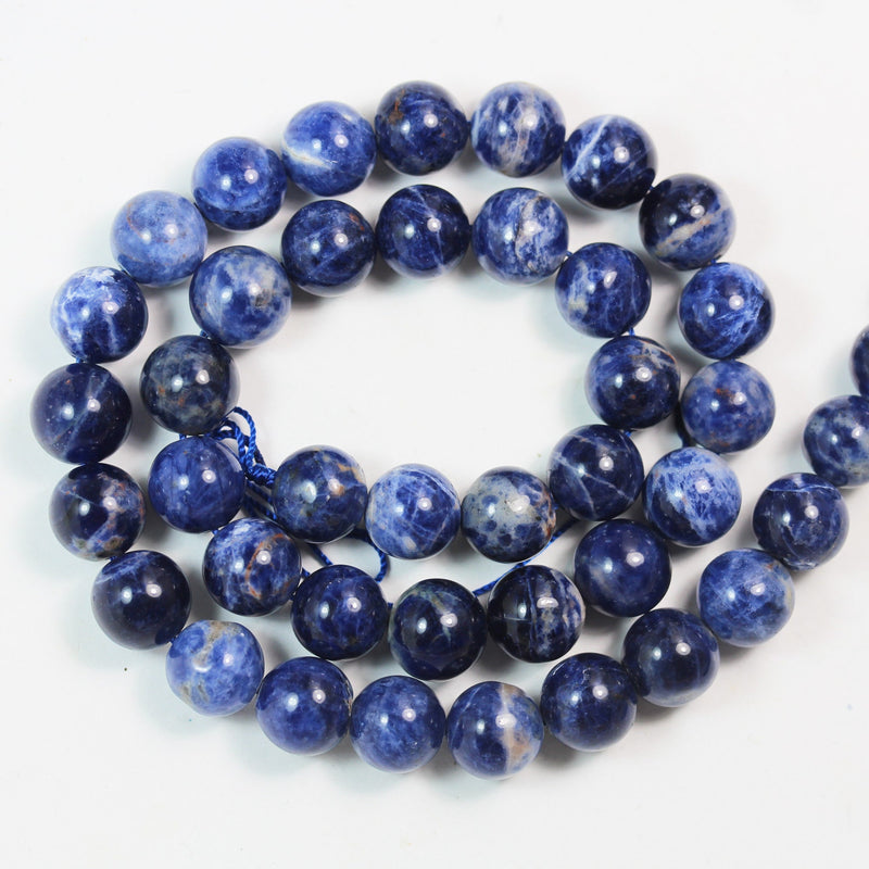 Sodalite, 10mm Round Natural  Beads Gemstone Strand, One full strand , about 40 beads