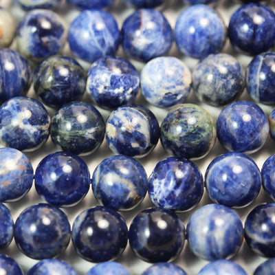 Sodalite, 10mm Round Natural  Beads Gemstone Strand, One full strand , about 40 beads