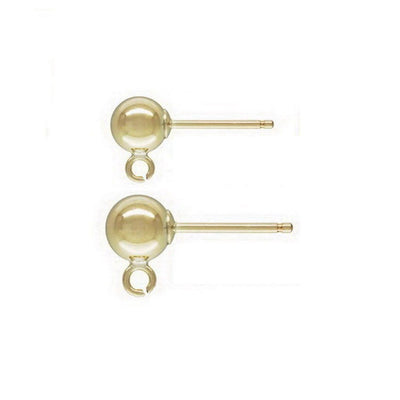 Earring findings 1 pair 14K Gold Filled Jewellery Making Findings Earstud Earring Post , 3mm / 4mm Ball