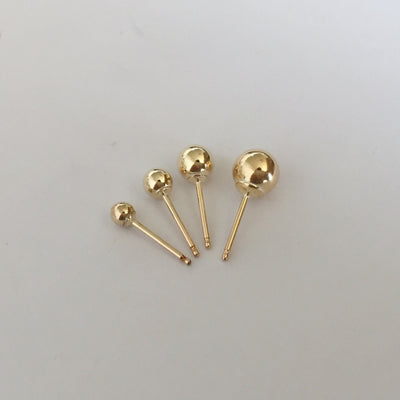 Earring findings 1 pair 14K Gold Filled Jewellery Making Findings Earstud Earring Post , 3mm / 4mm Ball