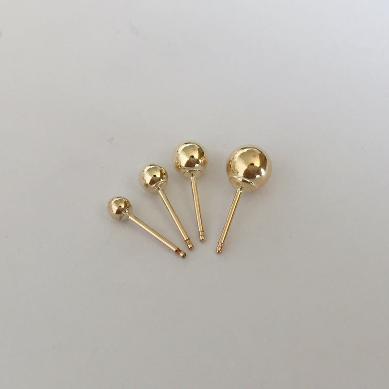 Earring findings 1 pair 14K Gold Filled Jewellery Making Findings Earstud Earring Post , 3mm / 4mm Ball