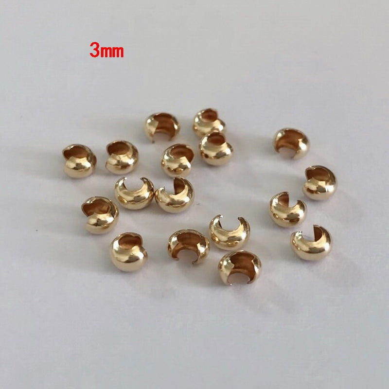 Crimp cover 14K Gold Filled  10pcs Jewelry Making Findings  for ends ,2.5mm/3/4mm