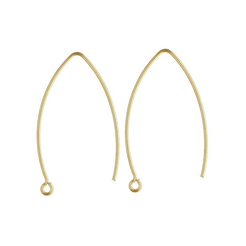 14K Gold Filled Arc 32mm 2pcs Earring Hook Jewellery Findings Earwire, 32mm Long,18mm Wide, 20gauge Thick