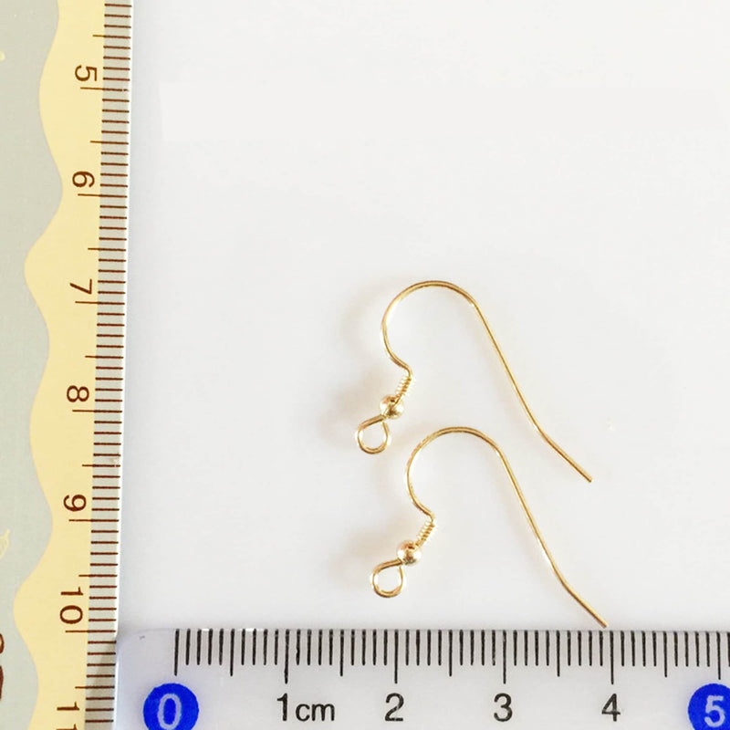 14K Gold Filled French Earrings 2pcs jewellery Findings Earwire,12mm Flat Fishhook 2.5mm ball Earring Hook 20gauge Thick