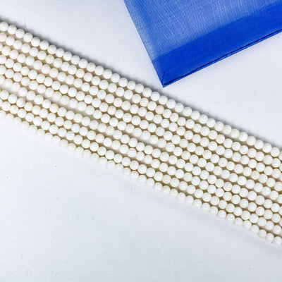 White Coral, 4mm White Round Gemstone Strand, 15.5inch , about 115 beads , 0.8mm hole