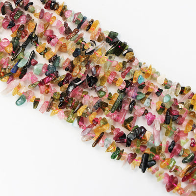 Tourmaline,6-10mm Natural nugget shape Gemstone Chips, One full strand , 15.5 inch , 0.8mm hole