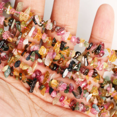 Tourmaline,6-10mm Natural nugget shape Gemstone Chips, One full strand , 15.5 inch , 0.8mm hole