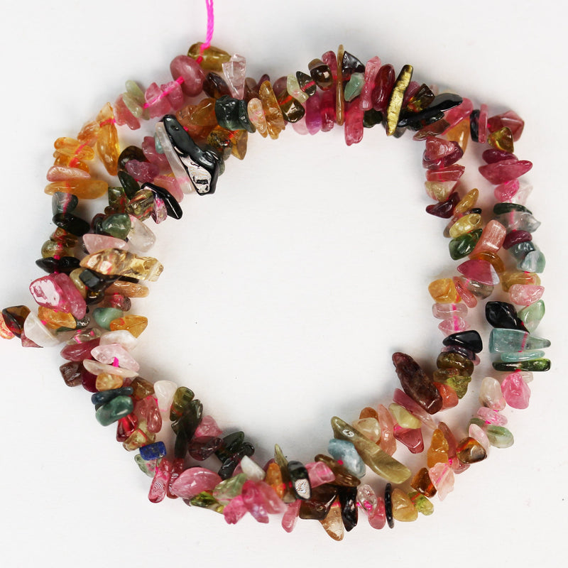 Tourmaline,6-10mm Natural nugget shape Gemstone Chips, One full strand , 15.5 inch , 0.8mm hole