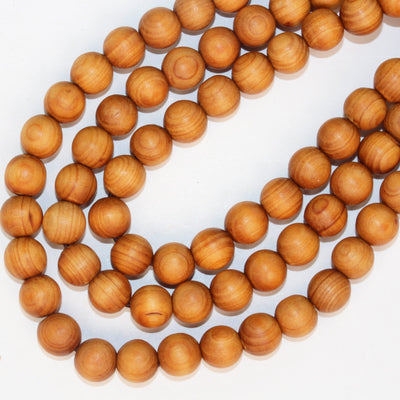 108pcs Natural Fragrant Cedar Wood Beads, Thuja Sutchuenensis, mala prayer beads necklace/bracelet, one full strand, 8mm round, 35 inches