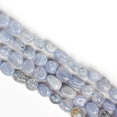 Blue lace agate, 7*9mm natural nugget shape gemstone bead , 15.5 inch , 1mm hole , about 47 beads