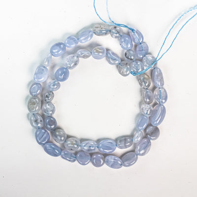 Blue lace agate, 7*9mm natural nugget shape gemstone bead , 15.5 inch , 1mm hole , about 47 beads