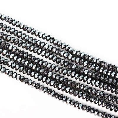 Hematite,4*2mm faceted rondelle shape gemstone beads, hole 1mm,16", about 175 beads