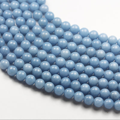 Angelite, 6mm round natual gemstone beads strand ,one full strand , hole 1mm, 16 inch, about 60beads