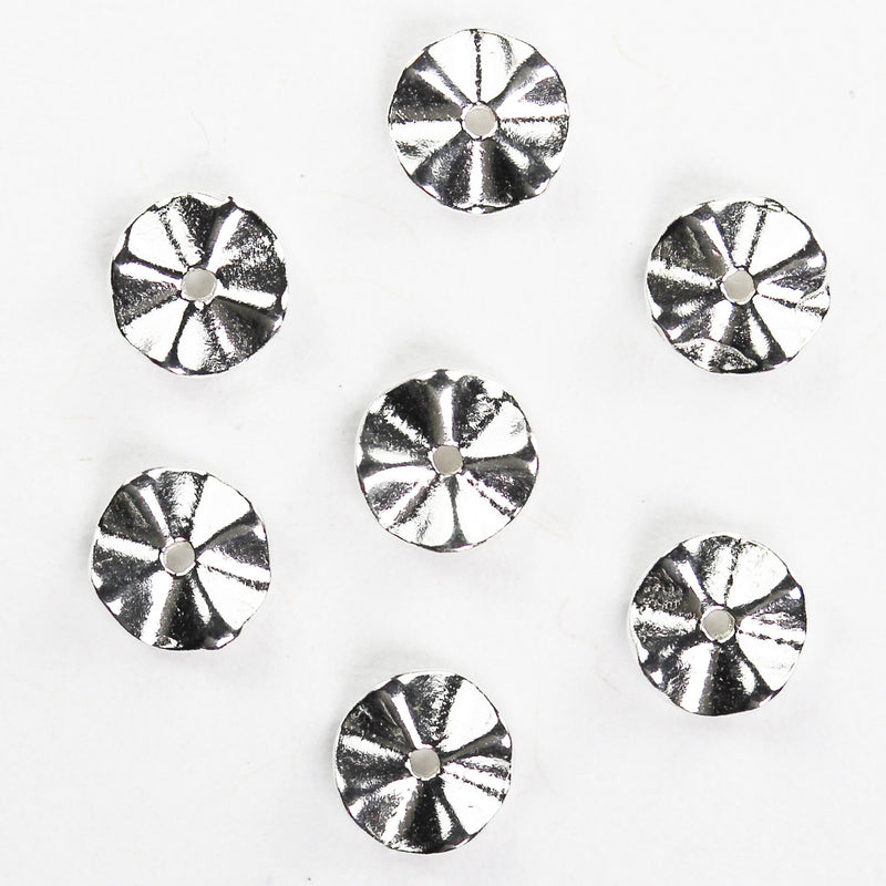 Spacer beads 10pcs 6mm 925 sterling silver, jewellery findings spacers, 6mm diameter, 1mm thick, hole 1mm