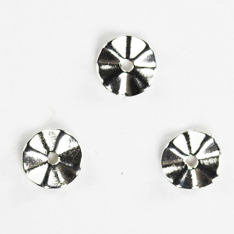 Spacer beads 10pcs 6mm 925 sterling silver, jewellery findings spacers, 6mm diameter, 1mm thick, hole 1mm