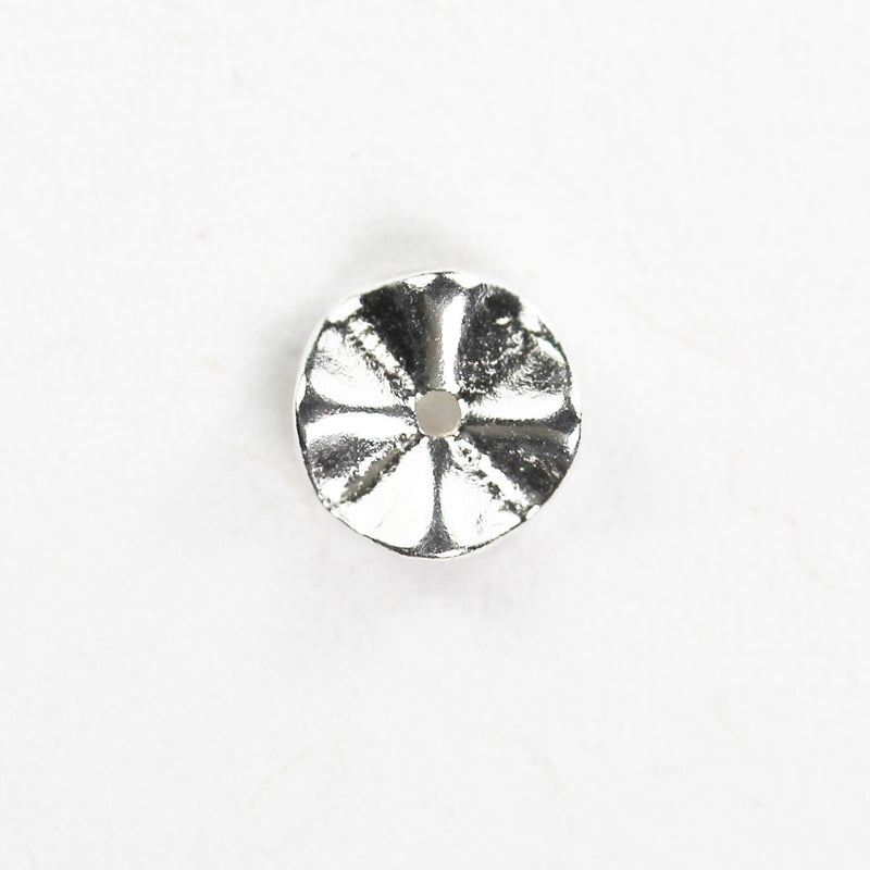 Spacer beads 10pcs 6mm 925 sterling silver, jewellery findings spacers, 6mm diameter, 1mm thick, hole 1mm