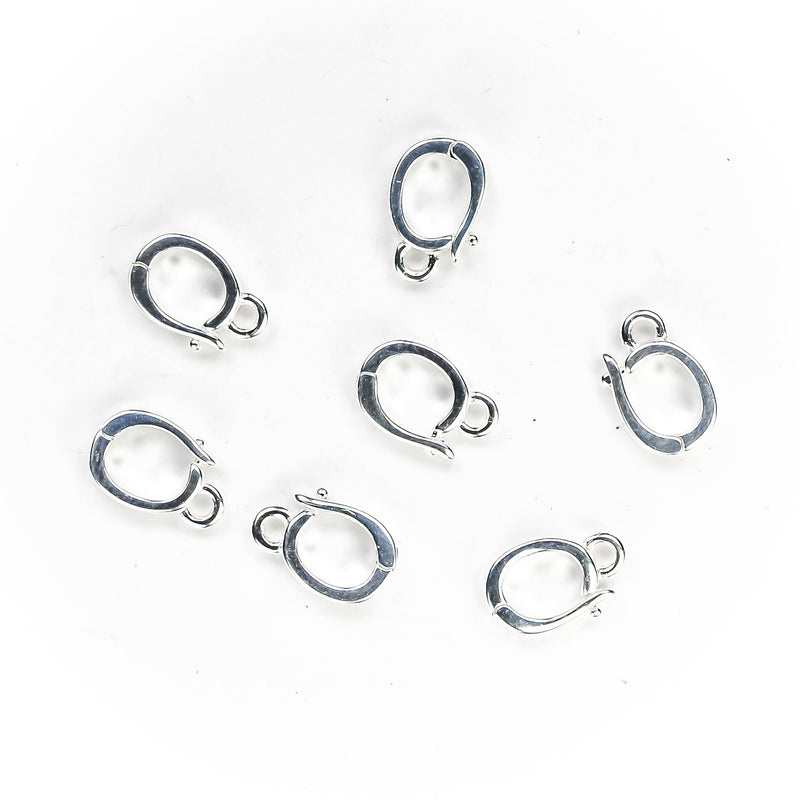 Sterling bails 2pcs 10*7mm 925 sterling silver findings Clip On Bail, Inner 4.5mm