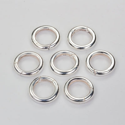 Sping ring clasp 1pc 925 Sterling Silver Round Clasp 12MM/13.5MM/15.5MM