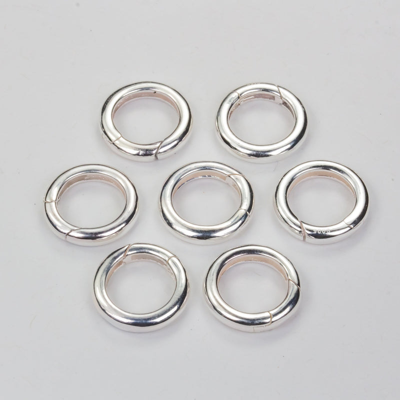 Sping ring clasp 1pc 925 Sterling Silver Round Clasp 12MM/13.5MM/15.5MM