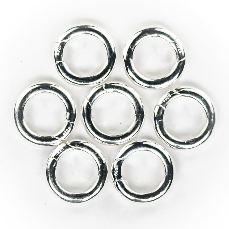 Sping ring clasp 1pc 925 Sterling Silver Round Clasp 12MM/13.5MM/15.5MM