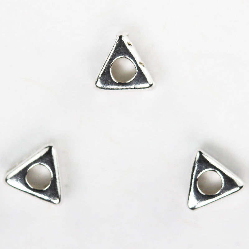 20pcs 925 Sterling Silver Triangular Spacer Beads 3.5MM, hole 1MM