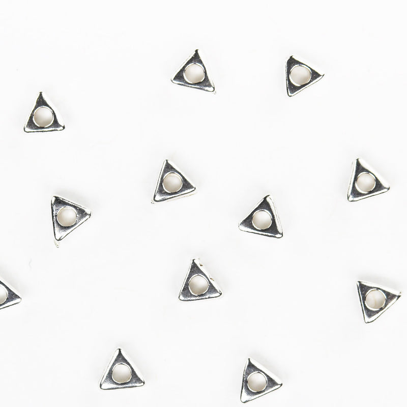 20pcs 925 Sterling Silver Triangular Spacer Beads 3.5MM, hole 1MM