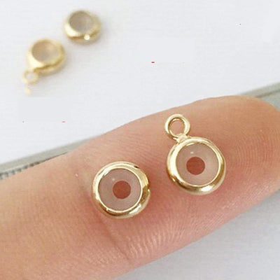 14k gold filled 2pcs jewellery making findings stopper beads, 5mm 2.5mm thickness ,fits for 2mm chain