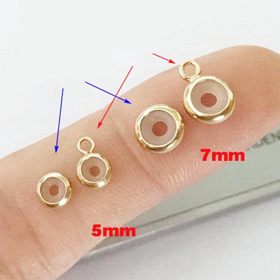 14k gold filled 2pcs jewellery making findings stopper beads, 5mm 2.5mm thickness ,fits for 2mm chain