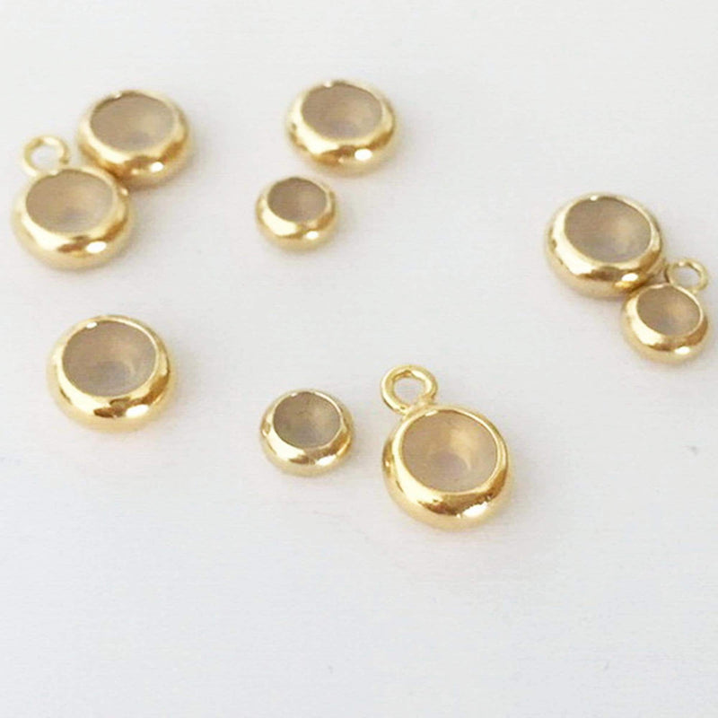 14k gold filled 2pcs jewellery making findings stopper beads, 5mm 2.5mm thickness ,fits for 2mm chain