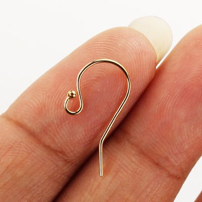 14k gold filled french earrings 4pcs jewellery findings earwire,11*20mm fishhook 1.5mm ball , earring hook 22gauge thick