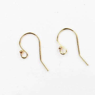 14k gold filled french earrings 4pcs jewellery findings earwire,11*20mm fishhook 1.5mm ball , earring hook 22gauge thick