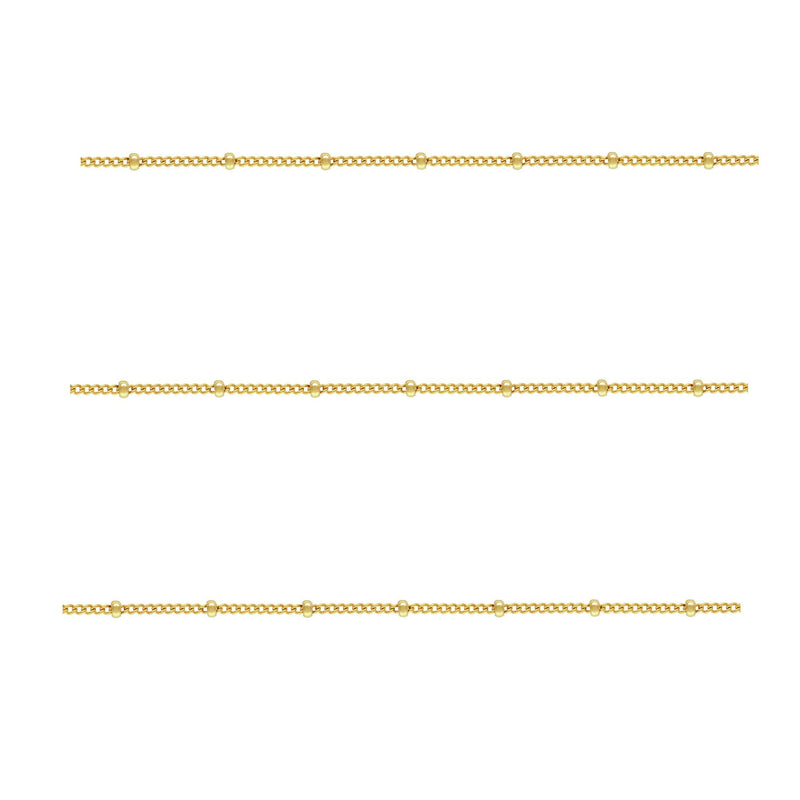 14k gold filled chain, 1.2mm satellite chain with 2mm ball, 80mm length between ball