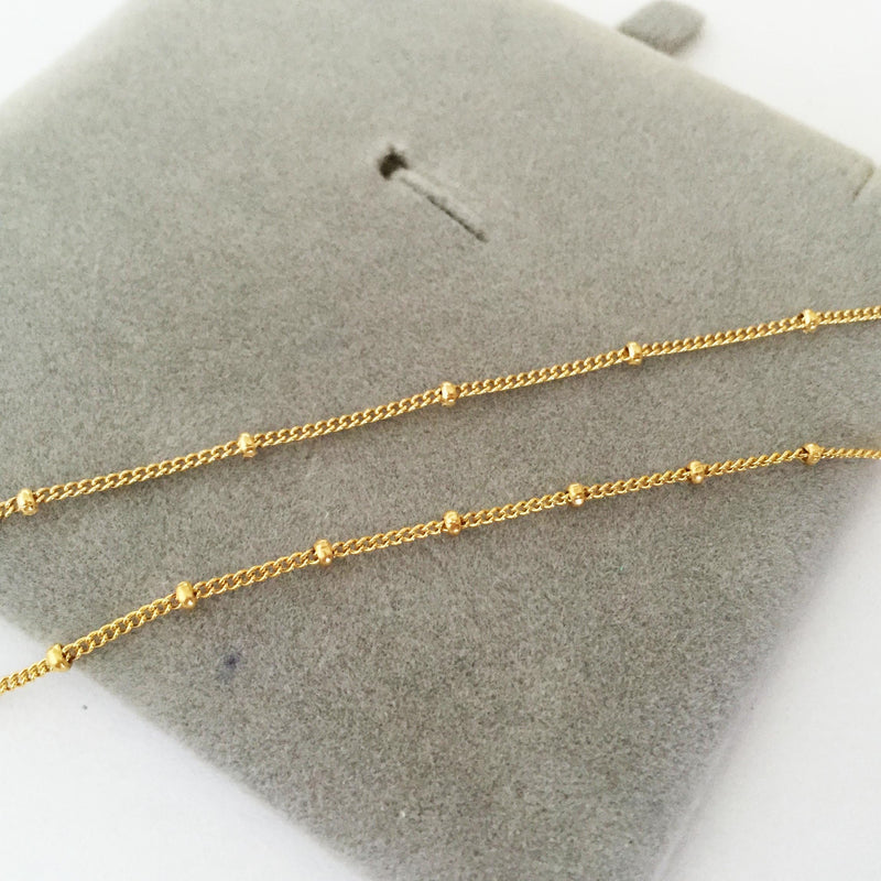 14k gold filled chain, 1.2mm satellite chain with 2mm ball, 80mm length between ball