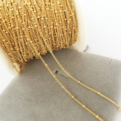 14k gold filled chain, 1.2mm satellite chain with 2mm ball, 80mm length between ball