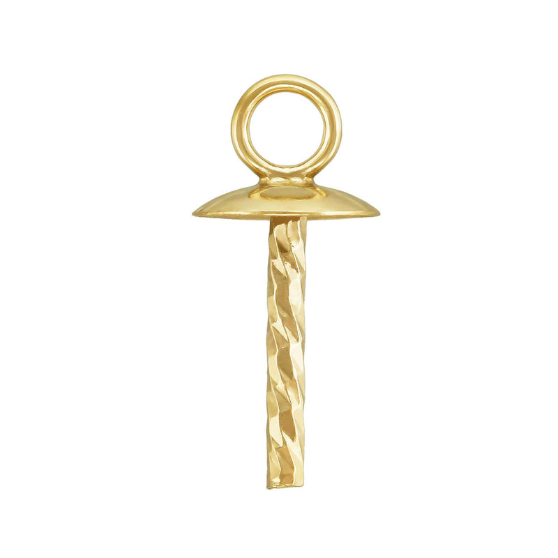 14k gold filled 2PCS cup jewellery findings bail pin pendants, for half-drilled beads, 5mm bead cap,1mm pin,2mm hole