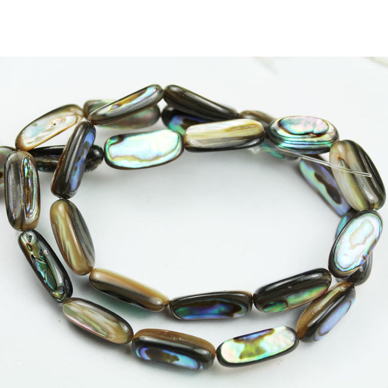 One full strand 14*7mm Natural Abalone Shell Beads, Peacock Shell color, Nugget Shape , 16"