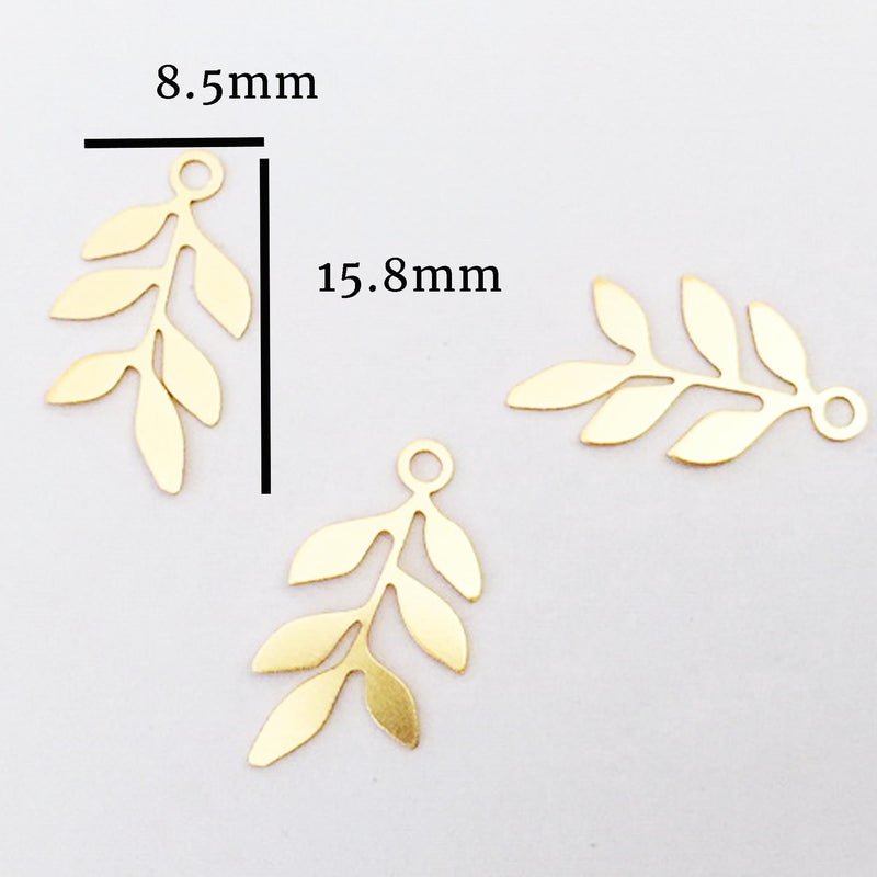 14k gold filled 16*8.5 mm leaf charm beads jewellery findings charm / pendant, 1.2mm hole, 0.3mm thickness