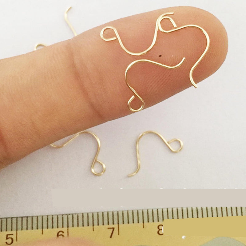 10pcs 14k gold filled small french earrings  jewellery findings earwire, 12.7*6.8mm fishhook  , earring hook 24gauge thick