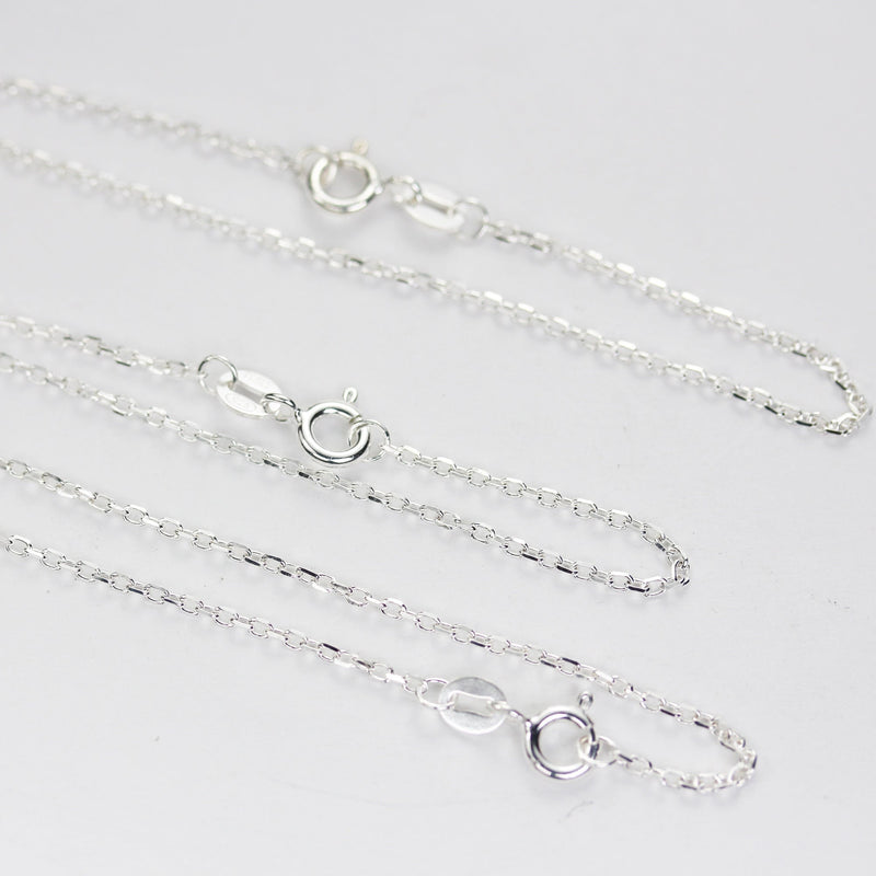 Chain necklaces 1pc/5pcs 16/18/20" 925 sterling silver cable chain jewellery necklace, 1mm chain, 5mm ring clasp