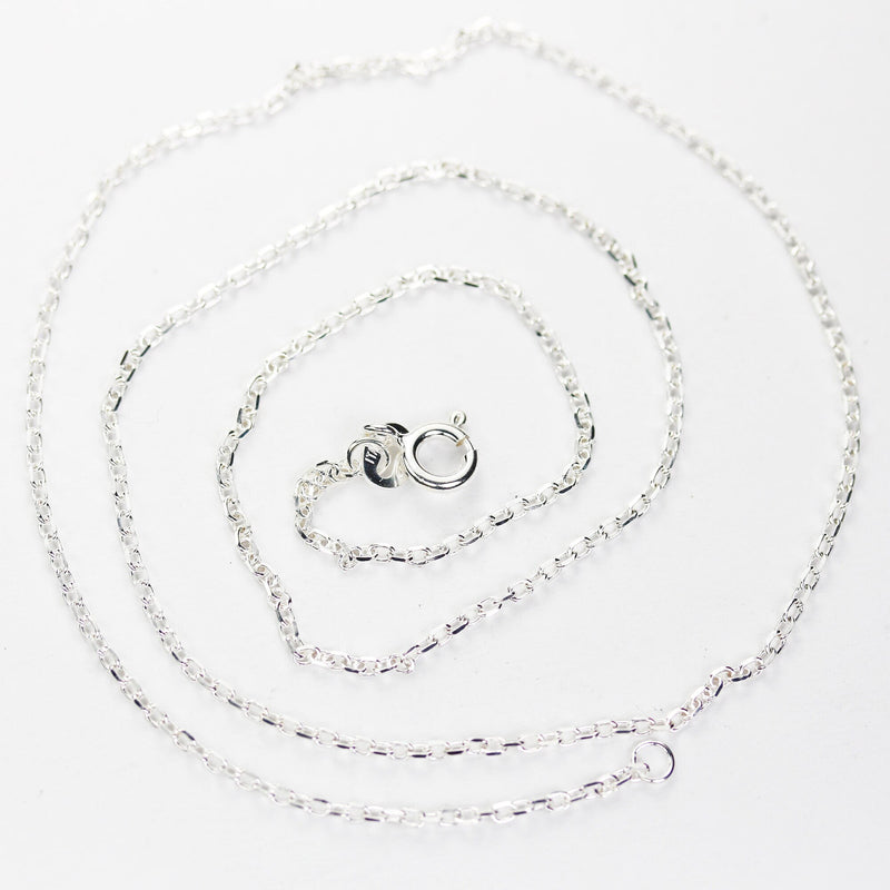 Chain necklaces 1pc/5pcs 16/18/20" 925 sterling silver cable chain jewellery necklace, 1mm chain, 5mm ring clasp