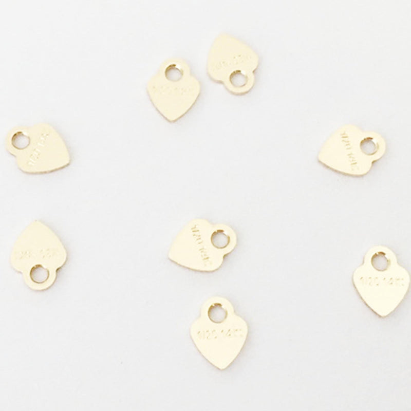 5pcs 14K gold filled heart stamping discs, heart stamping blanks, heart pendant / charm /beads, 4.6*3.5mm heart charm