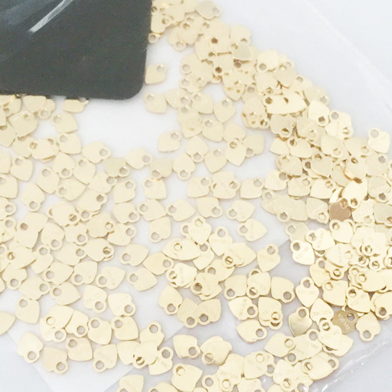 5pcs 14K gold filled heart stamping discs, heart stamping blanks, heart pendant / charm /beads, 4.6*3.5mm heart charm