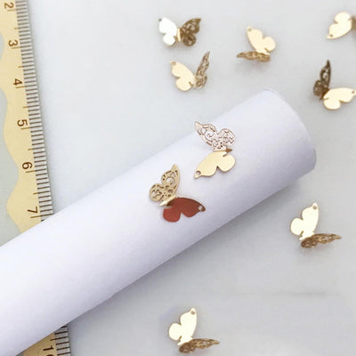 14k gold filled 2pcs of 11*7.5 mm butterfly charm beads jewellery findings charm / pendant, 0.8mm hole