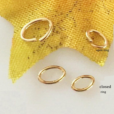 14k gold filled open/closed oval jump rings 10pcs , jewellery making findings jump ring